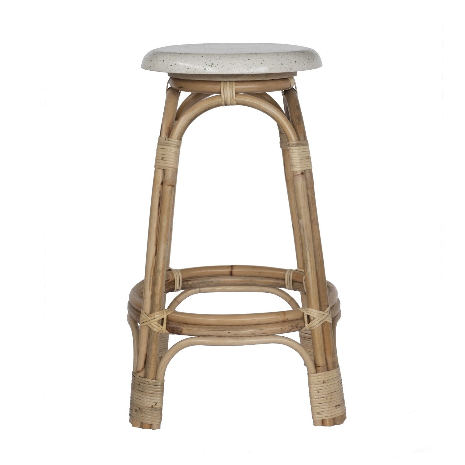 Rattan Bar Chair 6 (Green Terrazzo)