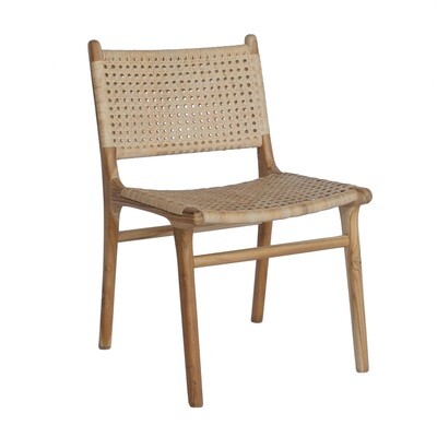 Teak and Rattan Dining Chair