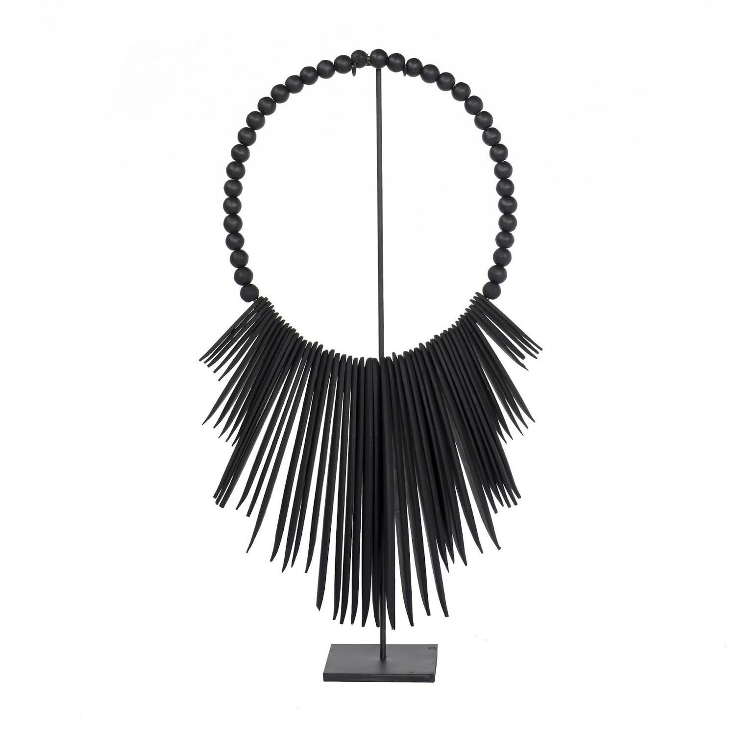 Tribal Necklace Black (on stand)