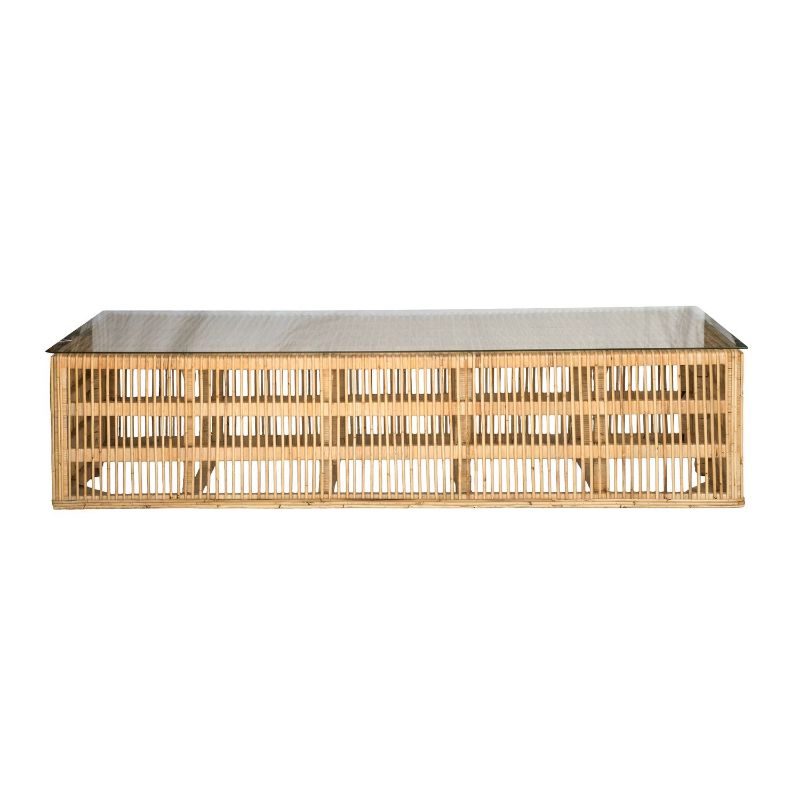 Rattan Coffee Table 15 (with glass)