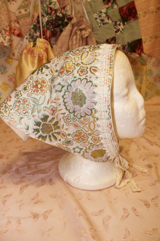 Floral Metallic Brocade Bandana