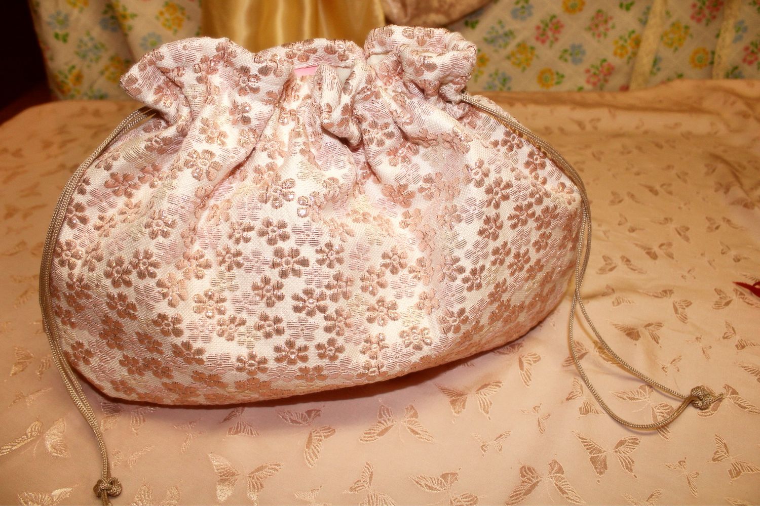 Daisy Brocade Reticule Bag