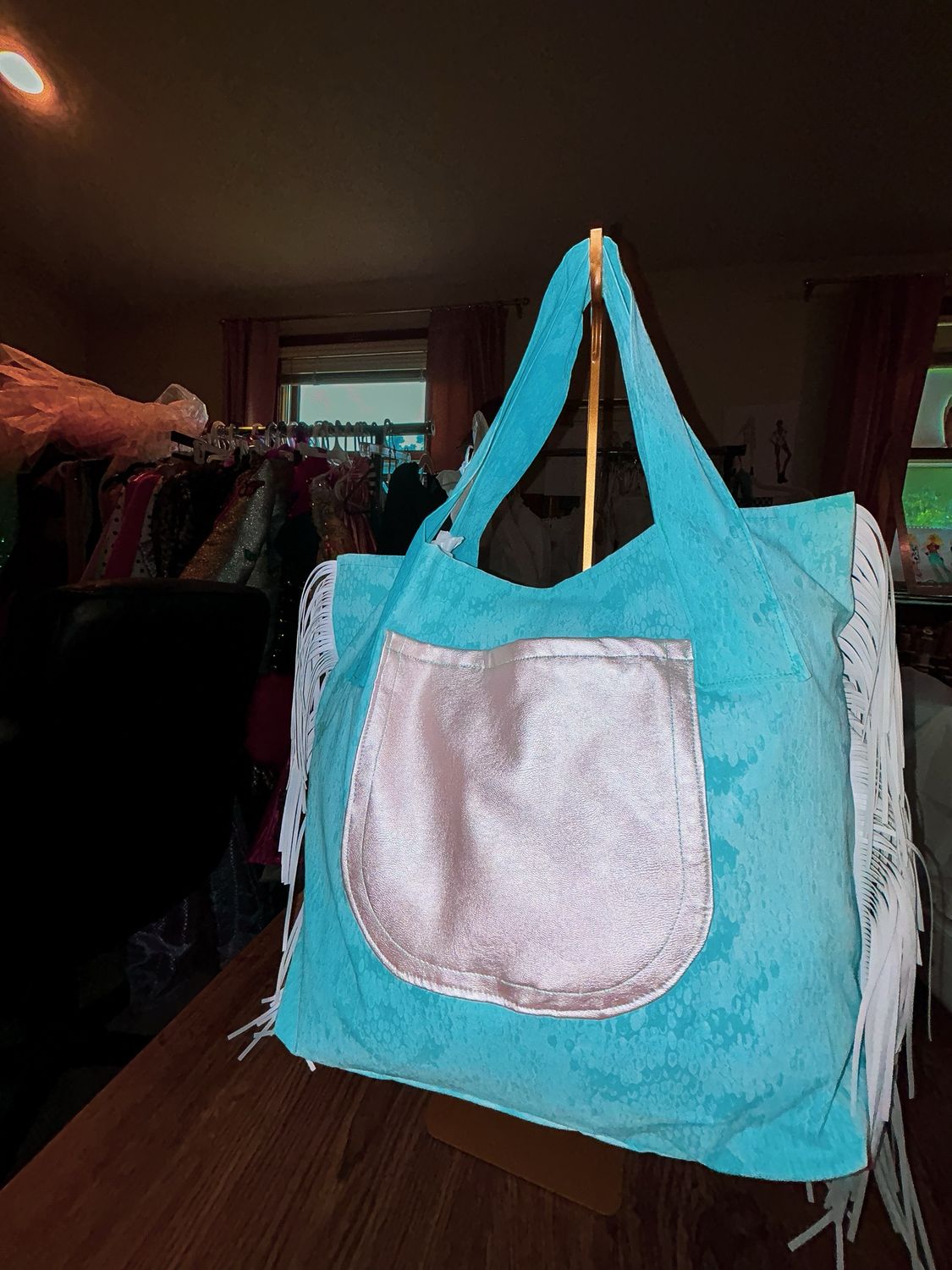 Faded Snake Metallic Tote