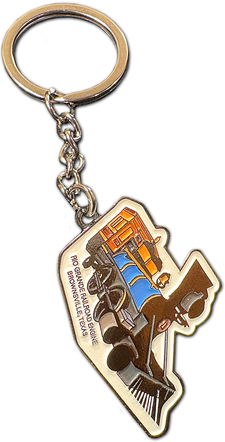 Train enamel keychain