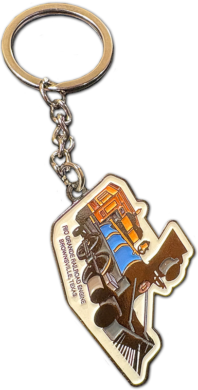Train enamel keychain