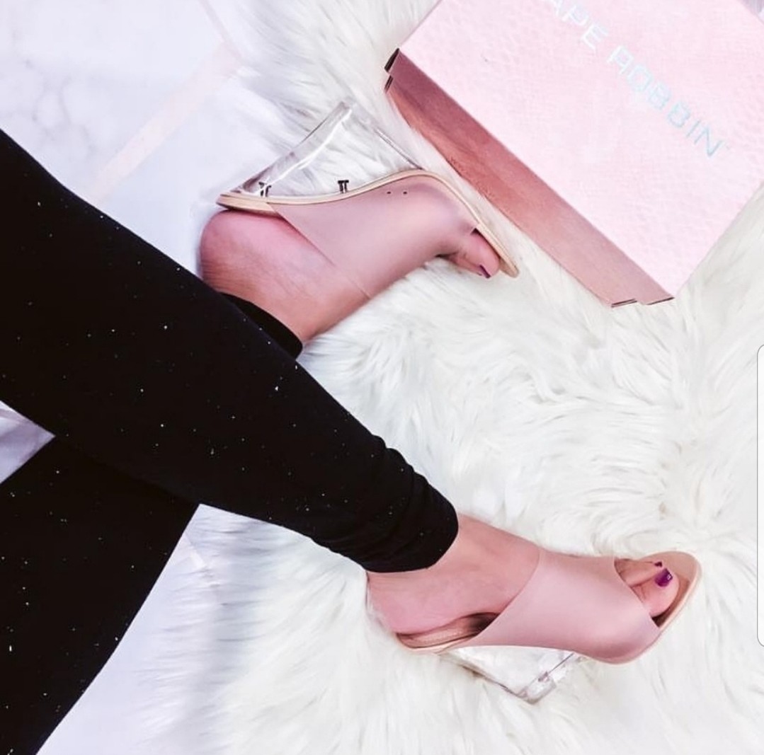 Cape Robbin Fruit Candy Clear Heels Wedges Nude