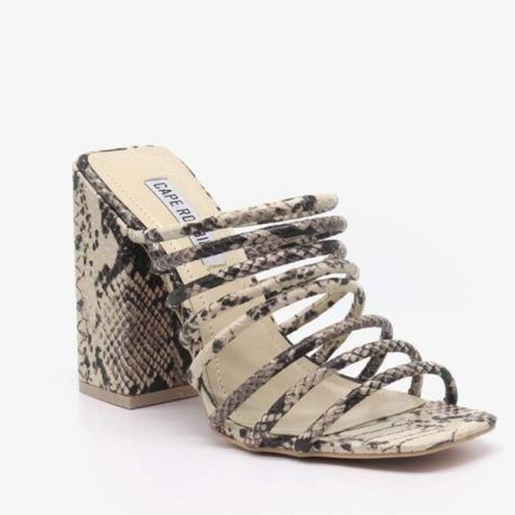 Cape Robbin Lorenzo Brown Snake Print Sexy Heels