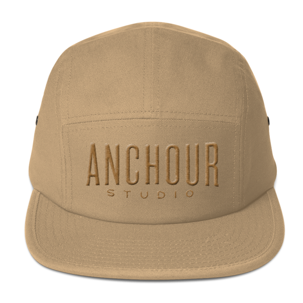 Old Gold on Tan Five Panel Cap