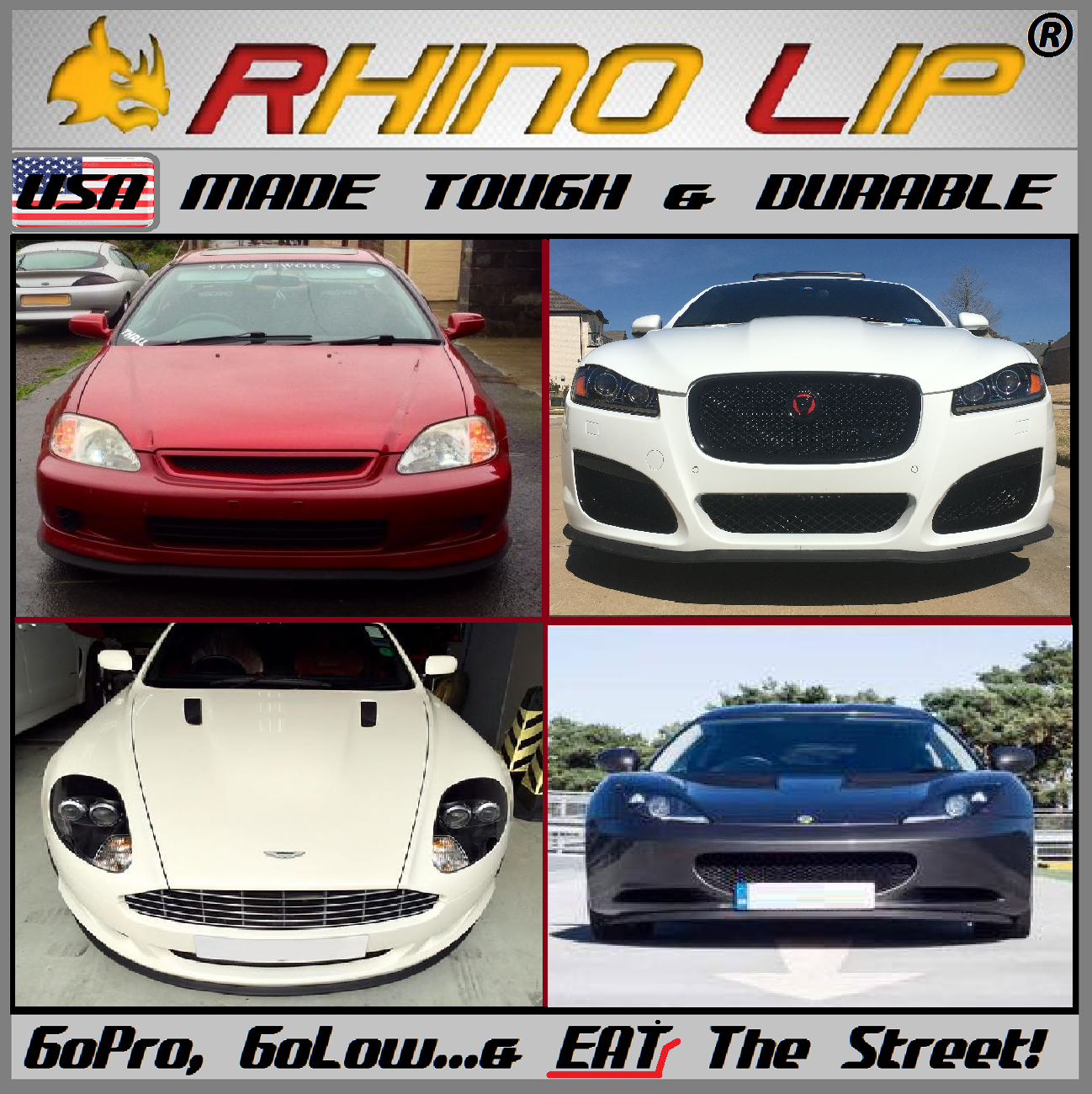 8&#39; Ft. Std. RhinoLip®: Flexible USA Made Rubber Chin-Lip For European Cars!