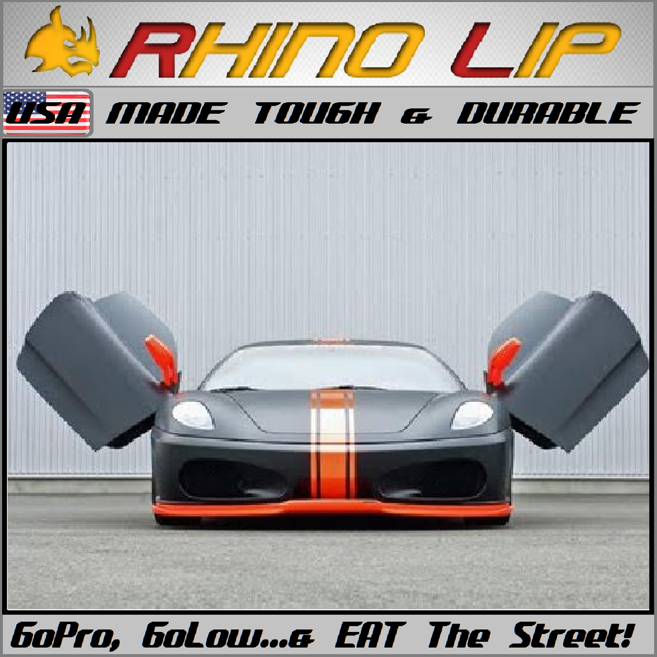 9&#39; Ft. XL RhinoLip®: Flexible USA Made Rubber Chin-Lip For Wide Stance Cars!