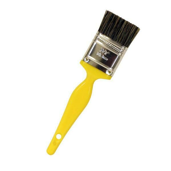 7&quot; Paint Brush Style Detail Brush w/ 1&quot; Double-Thick Gray Bristle