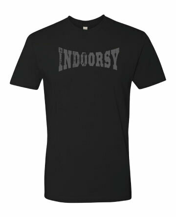 INDOORSY - Unisex - T-Shirt, Color: Black - Gray Text