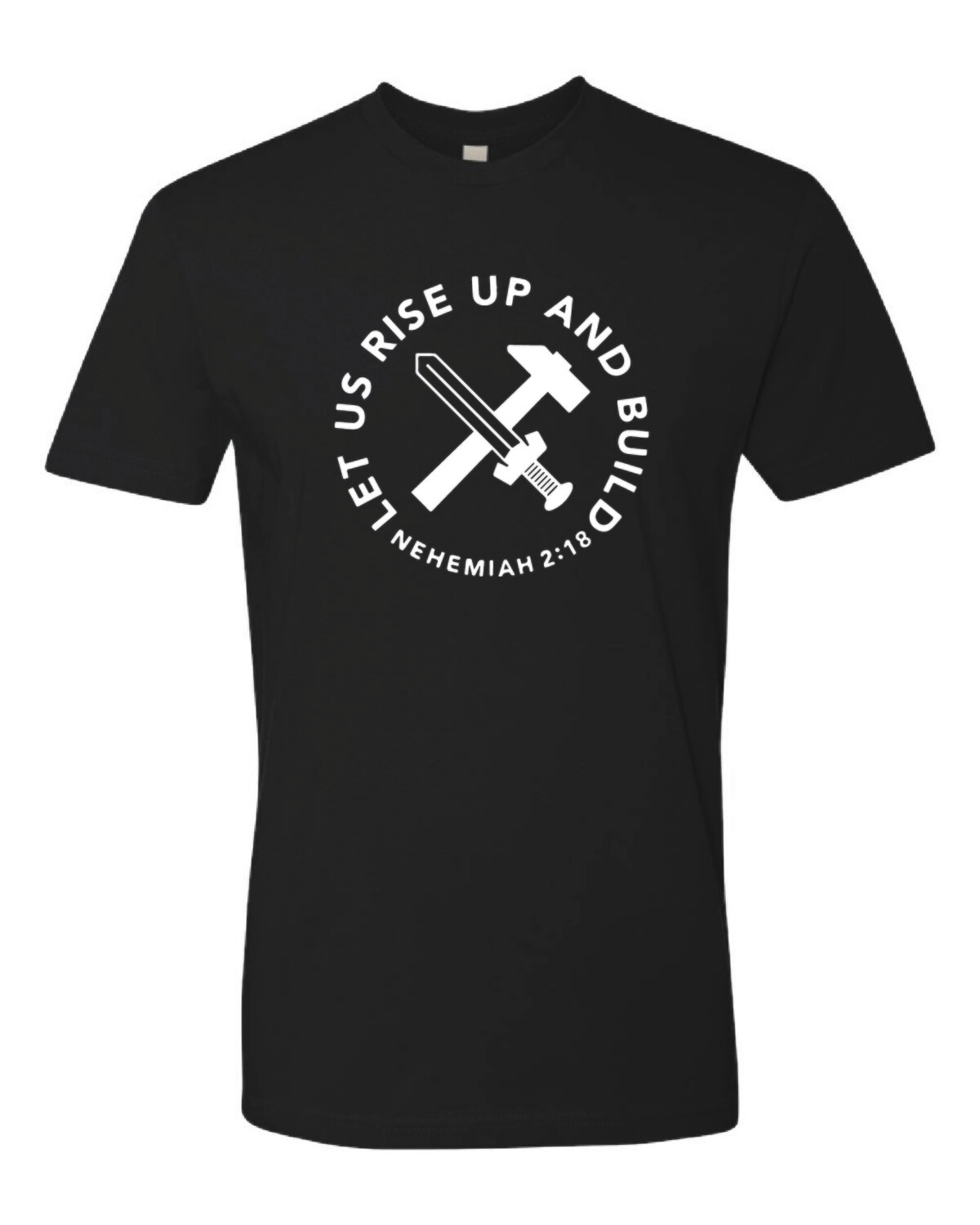 Rise Up &amp; Build - The Well - Adult - Unisex - T-Shirt, Color: Black/White