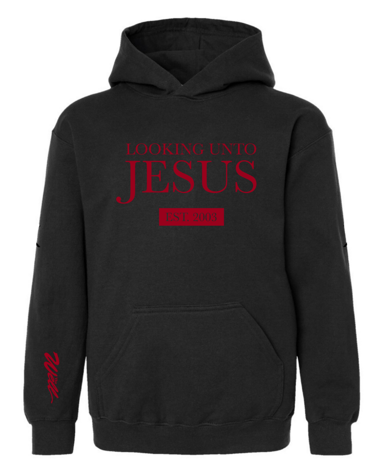 Looking Unto Jesus Youth Hoodie {20 Year Commemorative} - The Well - Unisex, Color: Black