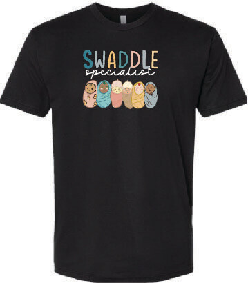 Swaddle Specialist - Unisex Crew Neck T-Shirt, Color: Black