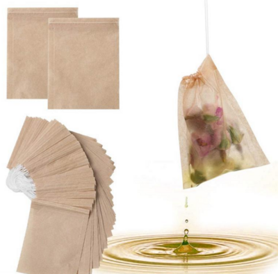 Tea Filter Bags Unbleached with Drawstring Bags