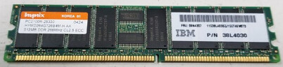 38L4030 | IBM IBM 512MB PC2100 Ram