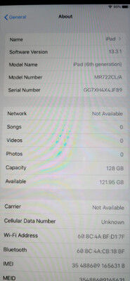 Apple iPad 6th Gen 128GB(Wifi+4G LTE) Space Gray | A1954 | MR722CL/A