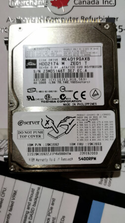 19K1692 | IBM 40GB 5400RPM IDE Hard Drive | 19K1693 l MK4019GAXB
