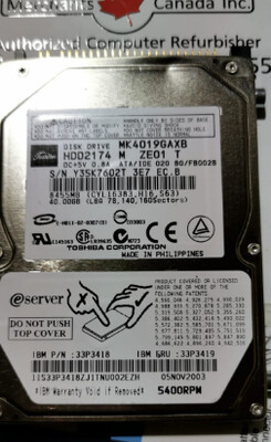 IBM 40GB 5400RPM Hard Drive | 33P3418 | 33P3419