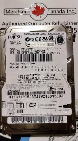 71P7503 | IBM 40GB 5400RPM Hard Drive | 71P7506 l MHT2040S
