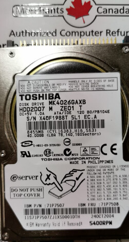 71P7507 | IBM 40GB 5400RPM ATA IDE Hard Drive | 71P7508 | MK4026GAXB