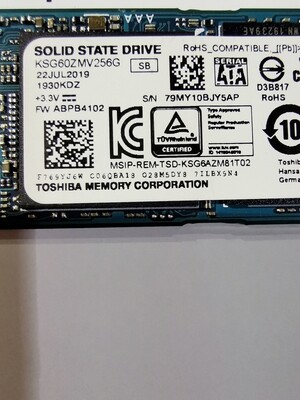 KSG60ZMV256G | Toshiba M.2 2280 256GB SSD