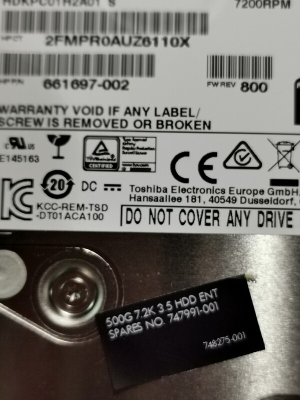 747991-001 | 748275-001 | HP 500GB 7.2K SATA 3.5&quot; Hard Drive