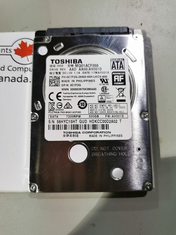 0C7F2G | C7F2G | Dell 500GB 2.5" SATA HDD 7200RPM | MQ01ACF050