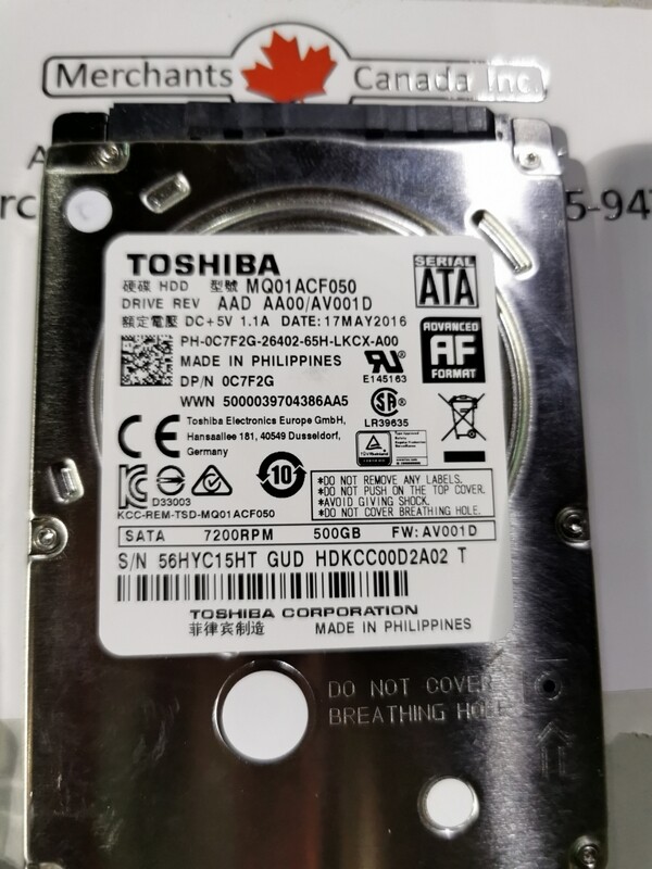 0C7F2G | C7F2G | Dell 500GB 2.5&quot; SATA HDD 7200RPM | MQ01ACF050