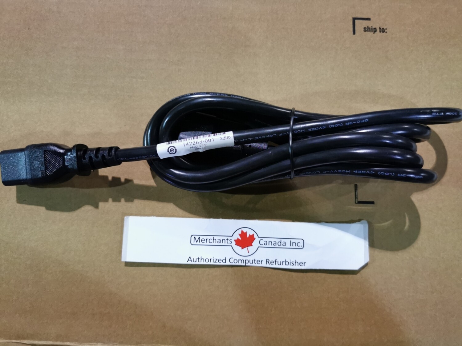 142263-001 | HP 6 Ft IEC to IEC 250V Black Power Cord