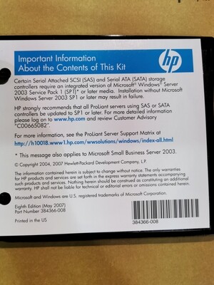 HP 301972-B17 ProLiant Essentials Foundation Pack | SW-EFIGSJ 8.00 | 3 CD Set