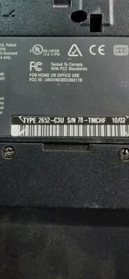 Vintage IBM ThinkPad A31 P4 1.6 GHz | 512MB | 30GB | 15" | ATI Mobility Radeon 7500 | Modem | Ethernet | Serial Port | Parallel Port | S-Video | VGA | Windows XP professional | 2652-C3U | 2652C3U