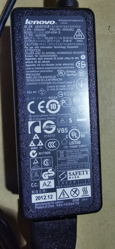 45N0461 | 45N0462 | ADP-40NH B | LC PN: 36200398 | Genuine Lenovo Ac Adapter | 20V 2A | 100-240 V