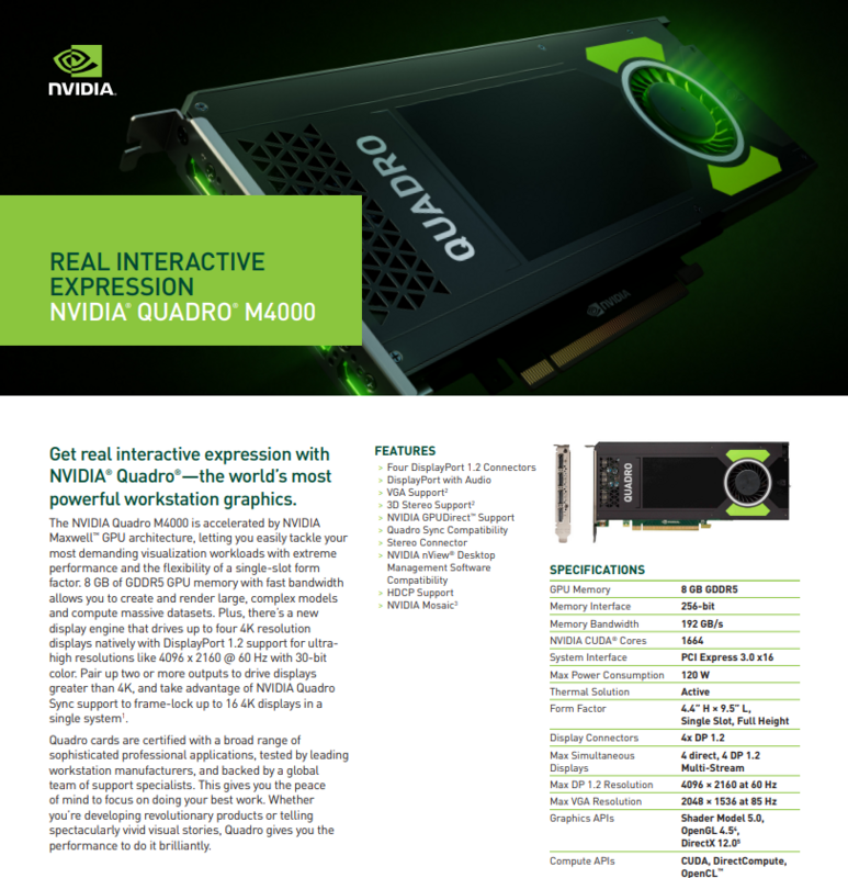 818241-001​ | 818867-001 | GM204GL​ | HP Nvidia M4000 8GB DDR5 PCI-e Video Card