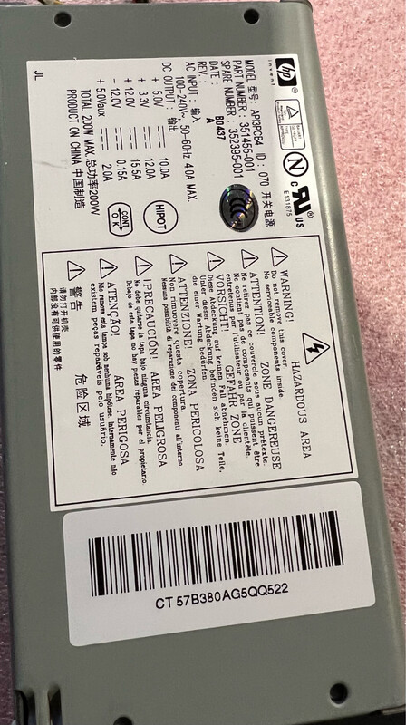 Genuine HP 200 Watts Power Supply Unit | 351455-001 | 352395-001 | API3PCB4