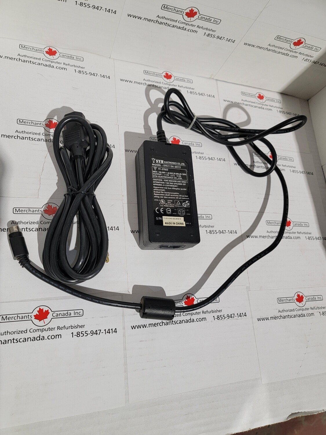 SYS1126-6012 | 91-57852 | Original SYN Electronics AC Adapter | 100-240V ~1.6A MAX | 50-60Hz | 80-120VA | +12V-5.0A