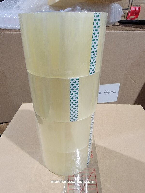 Clear Tack Tape – 72 mm x 132 m Rolls (6 Rolls per Pack, 36 per Case) – New