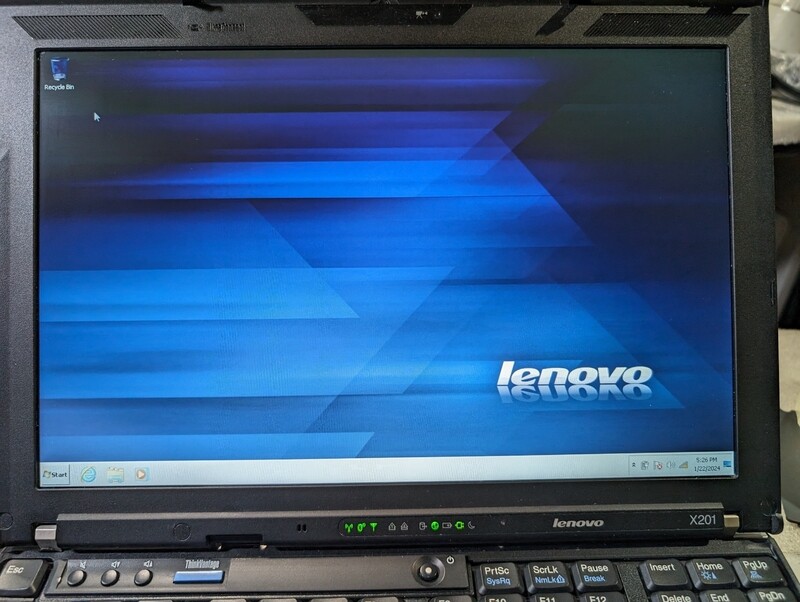 Lenovo ThinkPad X201 Core i5 2.4 GHz | 8GB | 128GB SSD | 12.1&quot; (1280 X 800) | VGA | Ethernet | WiFi | Camera | Windows 7 Professional | 3680-RZ6