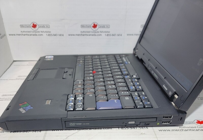 Lenovo ThinkPad T60 Core Duo T2400 1.83 GHz | 1GB | 60GB | DVD-RW  | Modem | NIC | WiFi | Windows XP Pro | 1951-52F | French Canadian Keyboard​