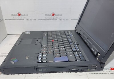 Lenovo ThinkPad T60 Core Duo T2400 1.83 GHz | 1GB | 60GB | DVD-RW  | Modem | NIC | WiFi | Windows XP Pro | 1951-52F | French Canadian Keyboard​