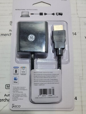 GE HDMI to VGA Adapter, Full HD 1080P 4K Ultra HD (NEW)
