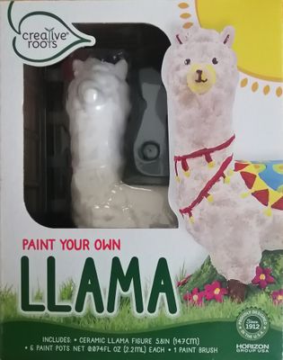 Creative Roots Paint Your Own Llama, DIY Llama, Kids Painting Set, Creativity for Kids, Ceramic Painting Kit for Kids, Ceramics to Paint, Paint Your Own Ceramic, Painting Kits for Kids Ages 5+