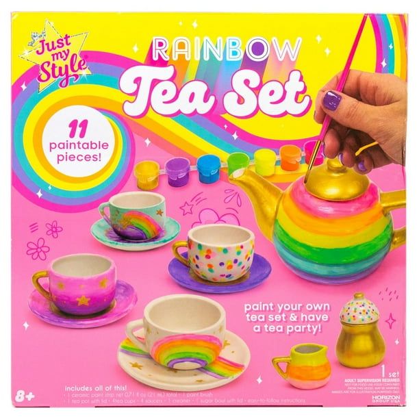 Horizon Group USA | JUST MY STYLE Paint Your Own Rainbow Tea Set | 765940922699 | NEW