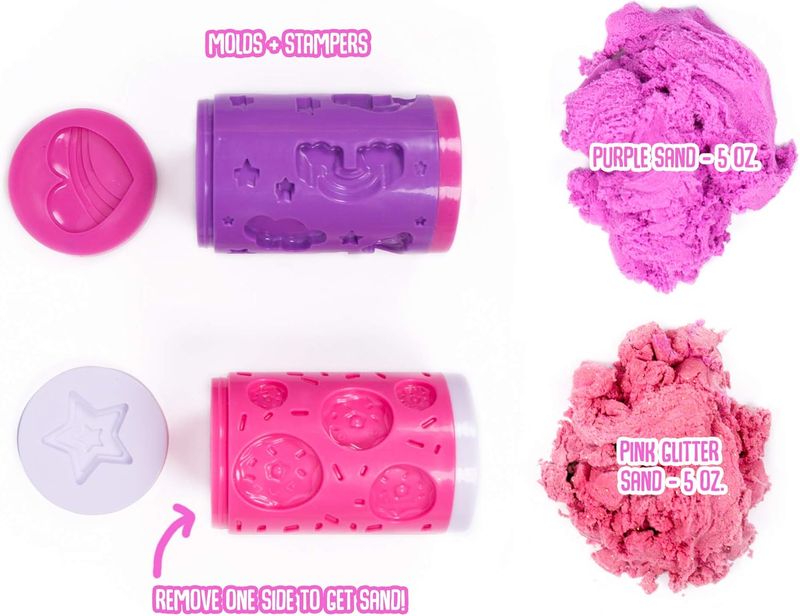 SlimySand Galaxy / Ocean – 10 oz Stretchy Moldable Sand, 2 Colours (Purple &amp; Pink) – New