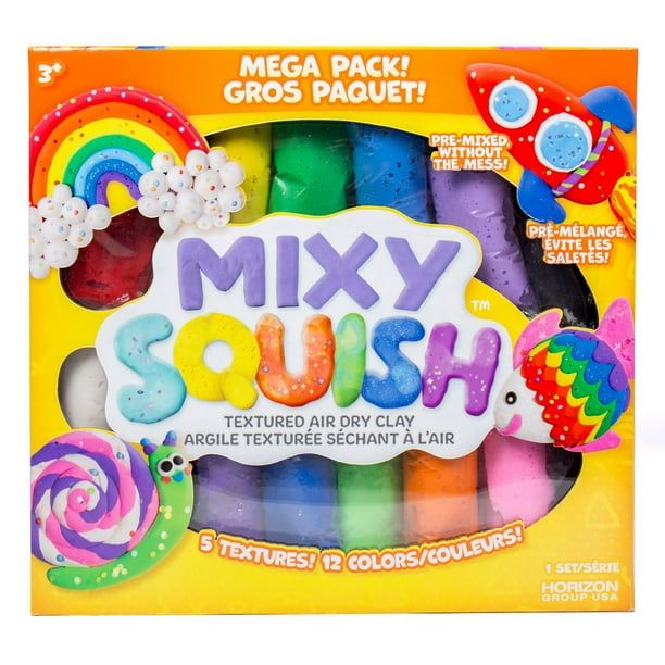 Mixy Squish Air-Dry Clay Mega Pack – Rainbow – Horizon Group USA – New