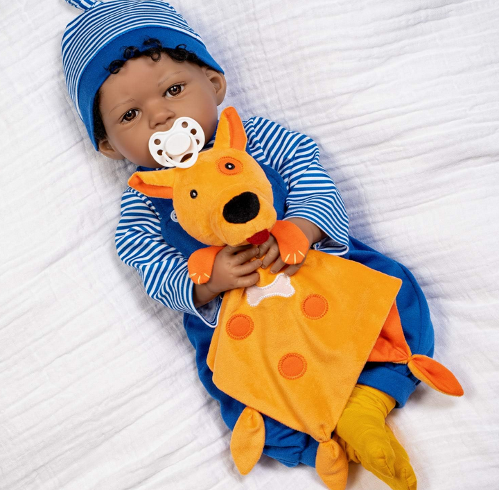 Paradise Galleries Puppy Pal 19" Realistic Toddler Boy Doll by Jannie de Lange – 7-Piece Set – New in Box