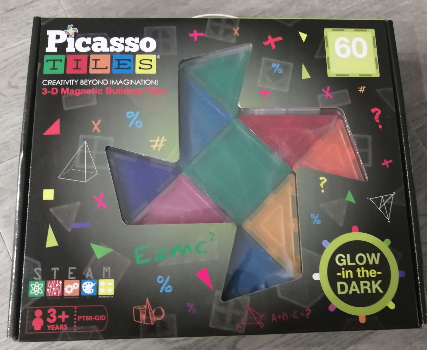 PICASSO 3-D Magnetic Glow In The Dark Building Tiles | New In Box