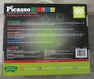 PICASSO 3-D Magnetic Glow In The Dark Building Tiles | New In Box
