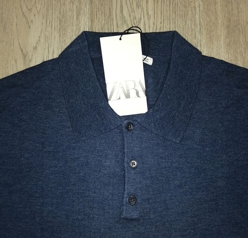 ZARA Men's Polo Shirt – Blue – New